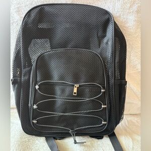 New Black Mesh Backpack Great for Concerts, Festivals, Security Concerned Sites